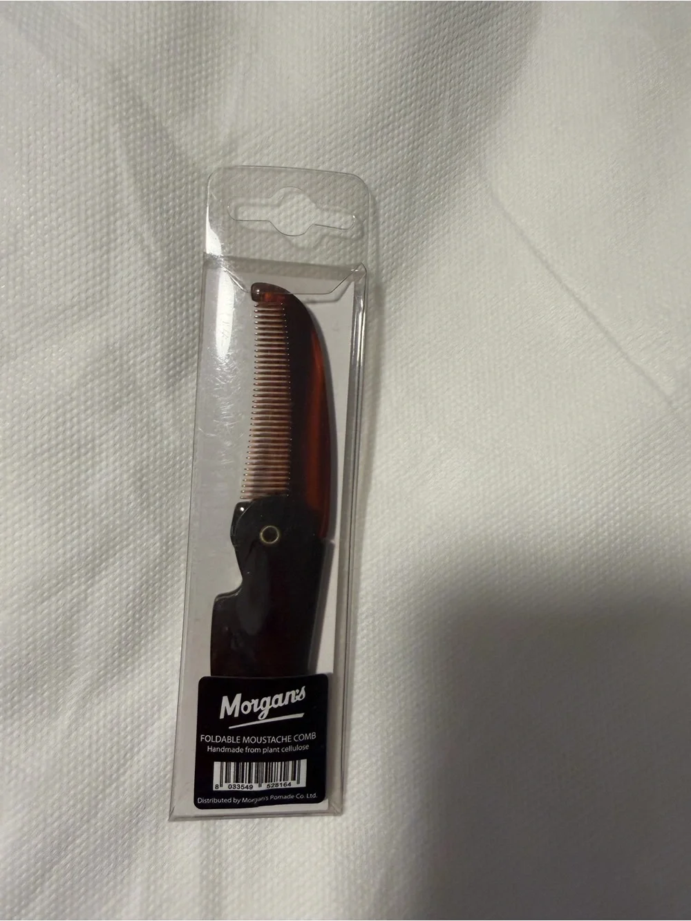 Morgan’s Foldable Moustache Comb in Tortoise Brown